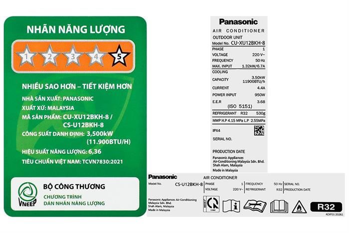 Điều Hòa Panasonic Inverter 12000 BTU 1 Chiều CU/CS-U12BKH-8 - Model 2025